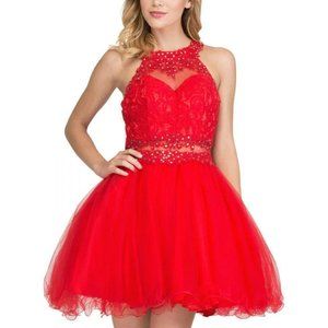 SHORT MOCK TWO PIECE DRESS WITH RUFFLED SKIRT BY STAR BOX 6417